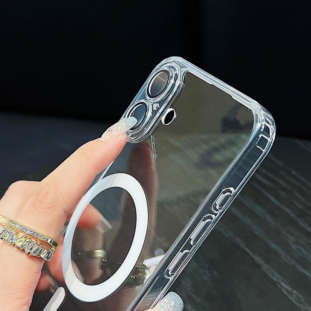 Transparent Strong Magnetic Magsafe Case For iPhone 17 Air 16 15 14 13 12 11 Pro Max Plus Candy Color Hybrid Hard Soft Tpu Shell