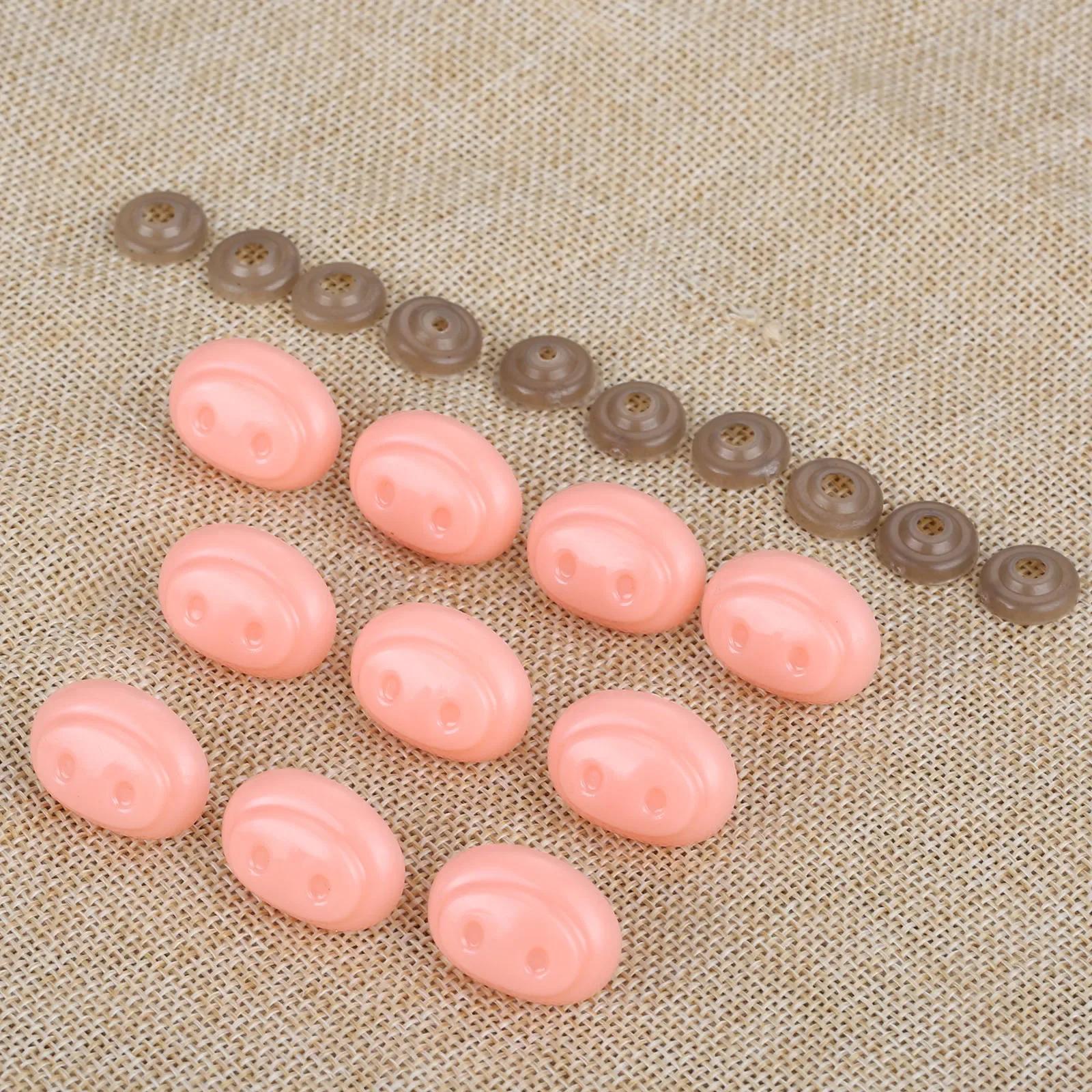 10Sets Doll Snap Animal Scrapbooking Making Pink Pig Nose Safety Nose Plastic Nose Stuffed Toy Puppet Amigurumi Doll Accessories