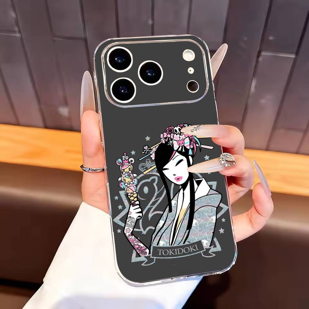 

J-Japan T-okidokis Girl Phone Case For iPhone17,16,15,14,13,12,11 Plus,Pro Max Soft Transparent Cover iPhone12