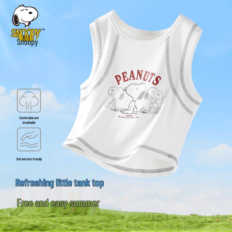 SNOOPY Girls  Cool Stitch Vest T-Shirt 130