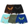Mens Cotton Short Pants With Embroidered Loose Fit Casual Shorts Outdoor Wear