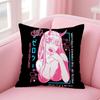 Anime D-Darling In The Franxx 02 Cushion Cover Pillowcase Short Plush Invisible Zipper Room Sofa Cushion Cover