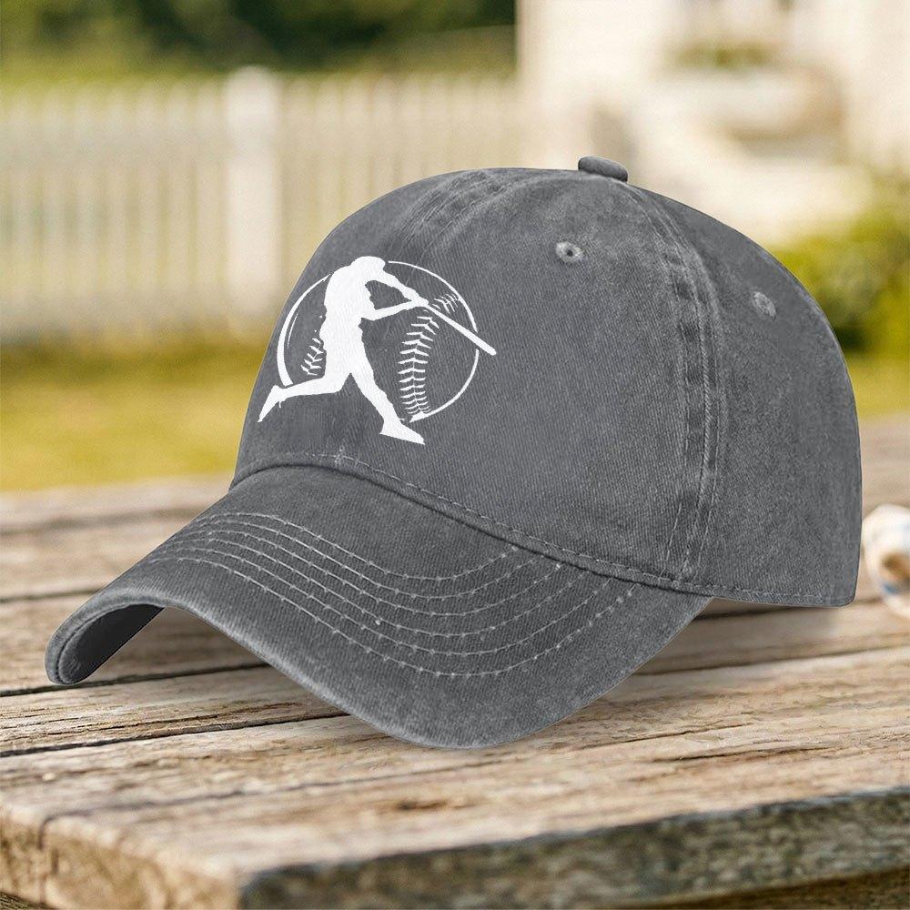 Vintage Washed Baseball Batting Pattern Adjustable Cap for Weddings Parties Festivals Bachelor Parties Cycling Camping