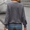Women's Fashion Casual Versatile Loose Pullover Solid Color Long Sleeve Knitted Sweatshirt