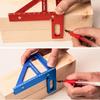 Precision Aluminum Alloy Woodworking Square - 45/90 Degree Angle Measuring Triangle Ruler - Upgraded Hole Scriber Marking Gauge