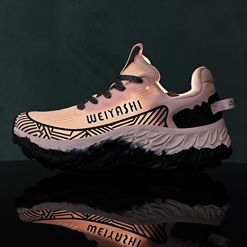 Wanderschuhe für Damen, Geländelaufschuhe, Abriebfeste Sneaker, Laufschuhe, Atmungsaktiv, Leicht, Weichsohlig, Herren-Sportschuhe