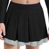 Girls Cheerleading Dance Performance Skirt: Contrast Color Elastic Waistband Two Layers Pleated Skirt for Competition