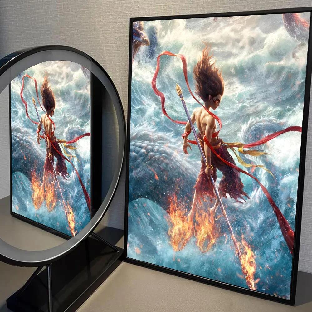 Film Nezha Podbija Króla Smoków Malarstwo na Płótnie Dom Sypialnia Wejście Bar Kawiarnia Dekoracja Malarstwo Artystyczne