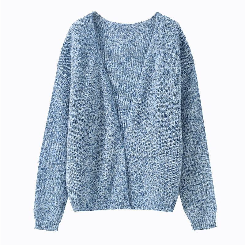 Unlock laziness! Baby camel fleece blended wool knitted cardigan women's early autumn new loose and thin coat sweater winter