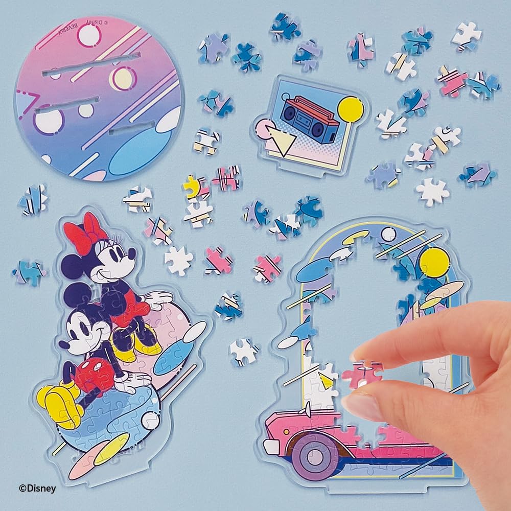 BEVERLY [Puslespill x Akrylstativ] Disney Akrylstativ Pop Mikke & Minnie [Nytt puslespill å sette sammen og stille ut] [Krever ikke lim] 87 Brikker