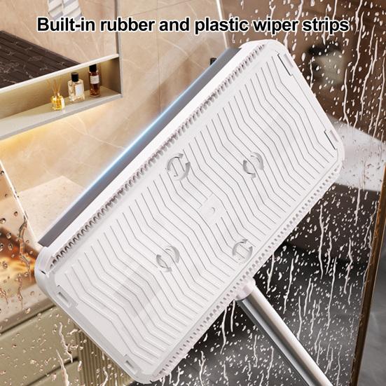 Lazy Mop Stainless Steel Ergonomic Handle Floor Scrubber Mop with 2 Absorbent Velvet Clothes