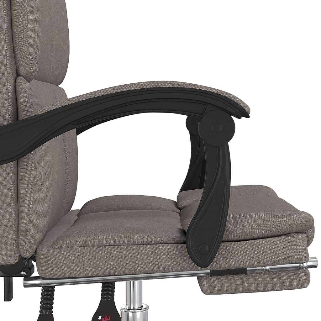 Office Chair with Reclining Function Taupe Fabric