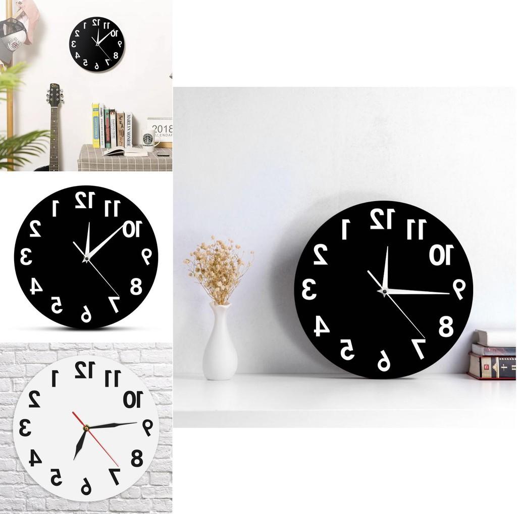 Horloge murale anti-acrylique inversée avec affichage LED pour la décoration du salon