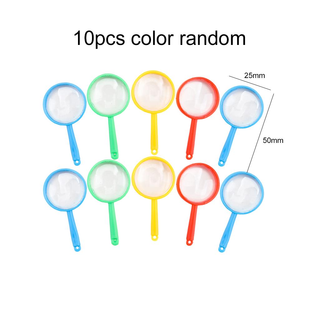10pcs Colorful Magnifying Glasses Acrylic Mini Handheld Clear Vision Elderly Children's Science Observation Reading Props TMZ