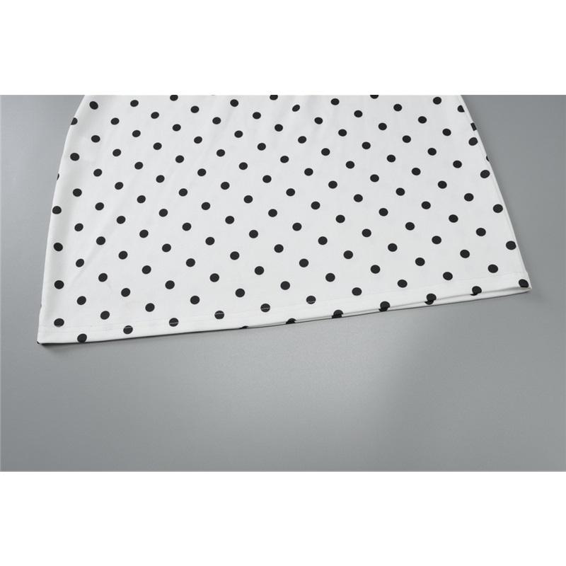Tooxika Spring New Polka Dot Print Oblique Neck Strap Slim Fit Hip Dress