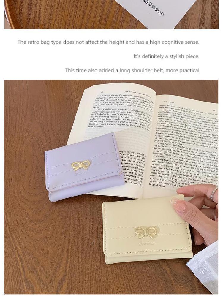 Women's Bowknot Short Foldable Wallet - Korean Style