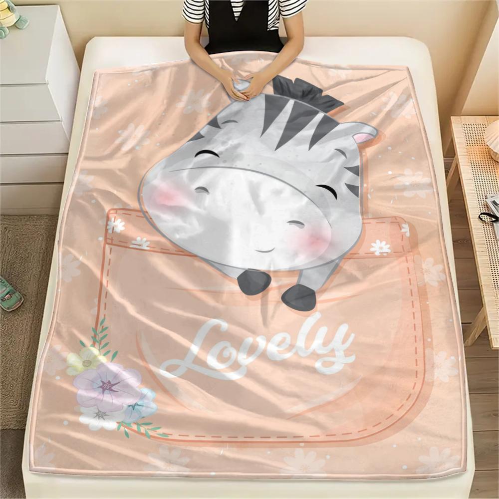 

1 шт. Фланелева ковдра з мультяшним принтом, Висока якість, Зручна для всіх сезонів, Декор для дому, Тепло та затишок, Ідеальний подарунок на Різдво, День народження 80cm x 120cm