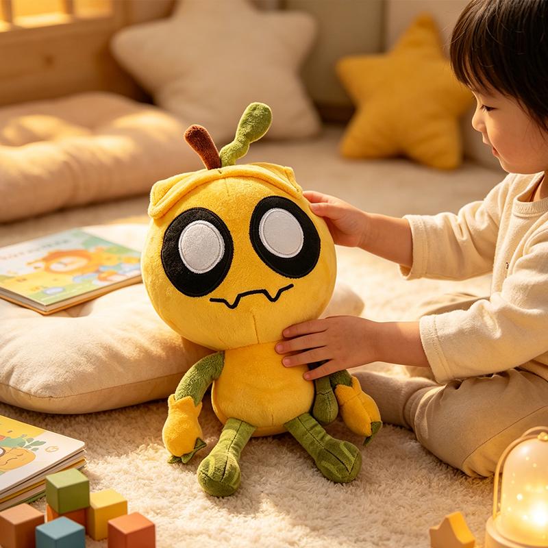 Cute Pumpkin Cartoon Plush Doll Soft Fluffy Stuffed Toy With Attached Heart Pendant For Halloween Collectible Gift For All Ages