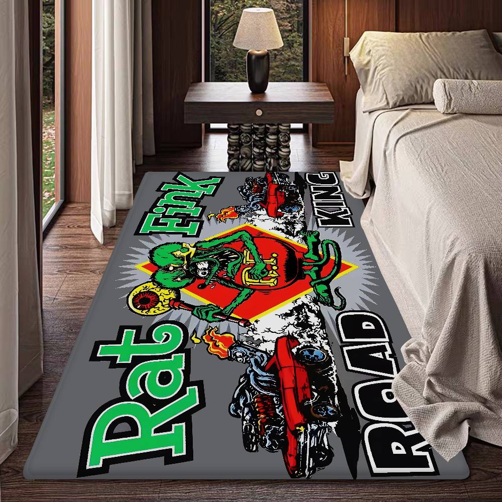 Rat Fink Choppers Room Mats Cheaper Anti-slip Modern Living Room Balcony Printed Welcome Rug 40cm x 60cm