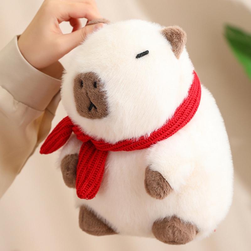 Adorable Capybara Plush Toy For Home Decoration And Cozy Pillow Gifts In White And Brown