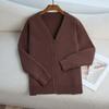 Single-breasted Knitted Cardigan Jacket Loose Long-sleeved Warm Top