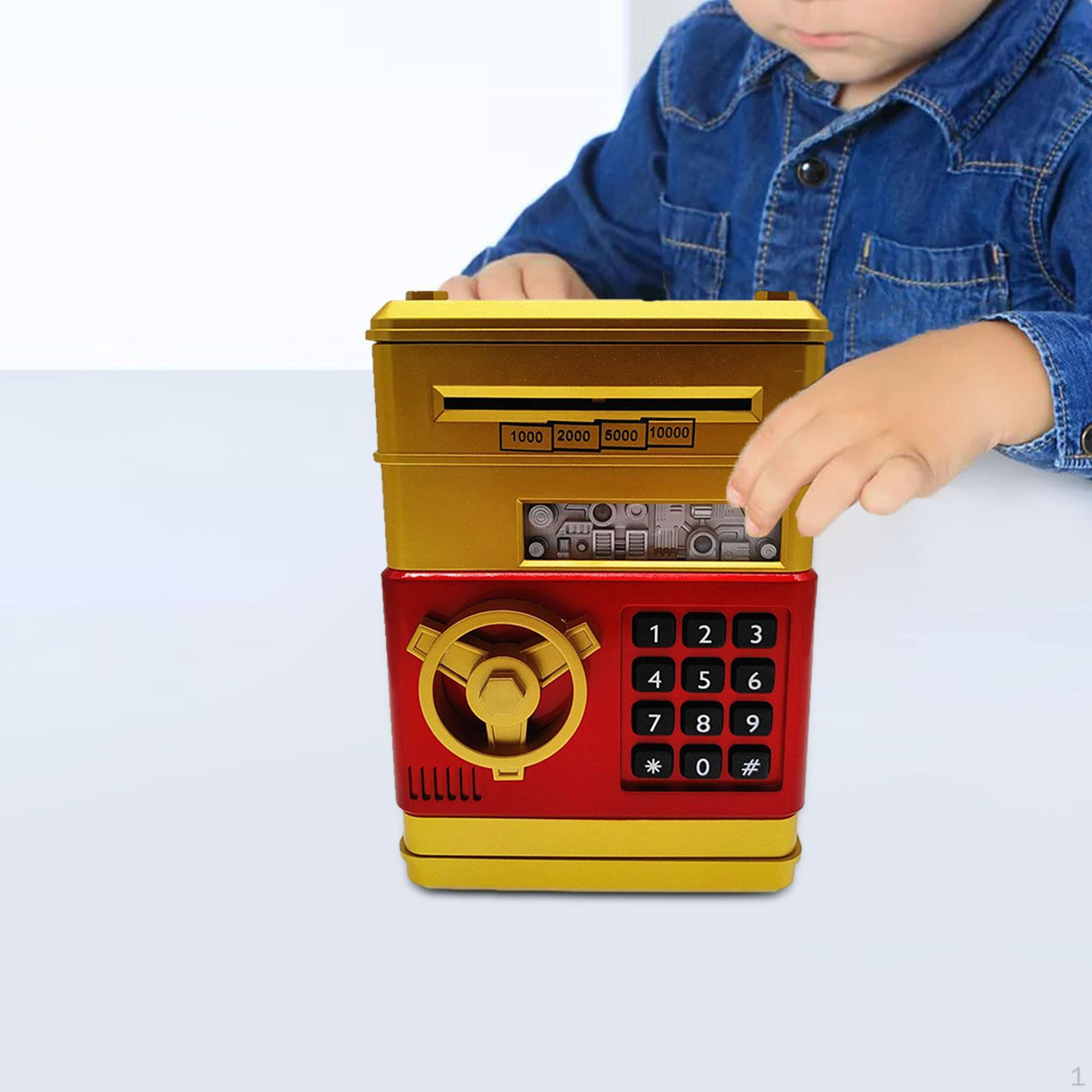 

Банкомат Копилка Развивающая Игрушка Раннее Обучение Автоматический Денежный Прокрутка Электронный для Возрастов золотой