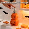 Creative Lotion Pump Halloween Pumpkin Soap Dispenser, Refillable Liquid Hand Bottle, Seasonal Home Decoration Durable Vinyl Press Type Dispensing