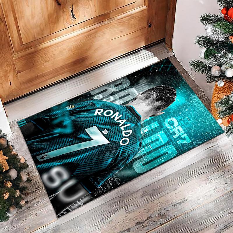 Cristiano Ronaldo Printed Flannel Area Rug Non Slip Soft Polyester Floor Carpet Indoor Decor Mat for Bedroom Living Room Sofa