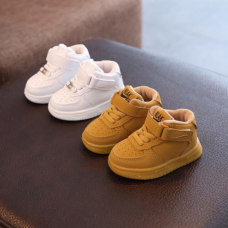 Mid-cut children's sports shoes for boys and girls casual shoes 2024 autumn new anti-slip baby shoes toddler shoes
