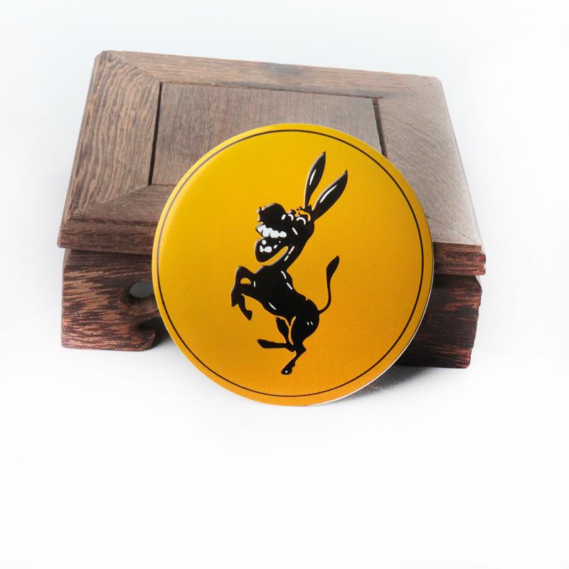 4Pc 56mm/60mm/65mm Ferrari Donkey Badge Emblem Car Wheel Hub Center Caps Rim Cover Stickers For Ferrari Horse Donkey Accessories JQ1