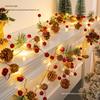 LED Pine Cone & Red Berry String Lights for Christmas Tree Decorations