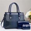 Handbag bright leather alligator pattern mother bag texture leather women's bag trend