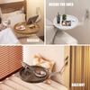 White Collapsible Coffee Desk Wall Mounted Floating Round Tray  for Bedroom Living Room