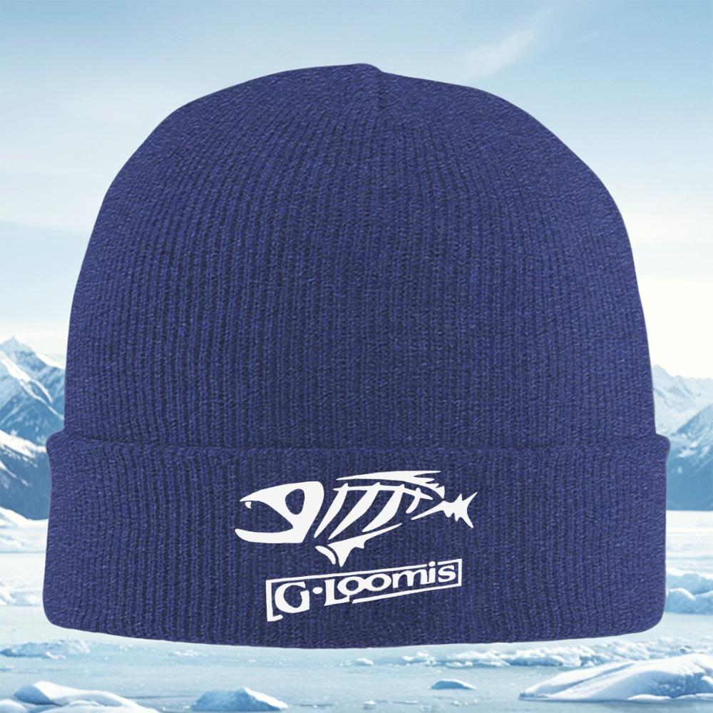 

Fish skeleton logo Loomis brand white Men Women Unisex Knitted Hat Beanie Pullover Cap Winter Thermal Warm Christmas Outdoor Cyc