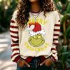Women's Long Sleeve Neck Pullover Sweatshirt with Christmas Holiday Print for Casual Daily Wear