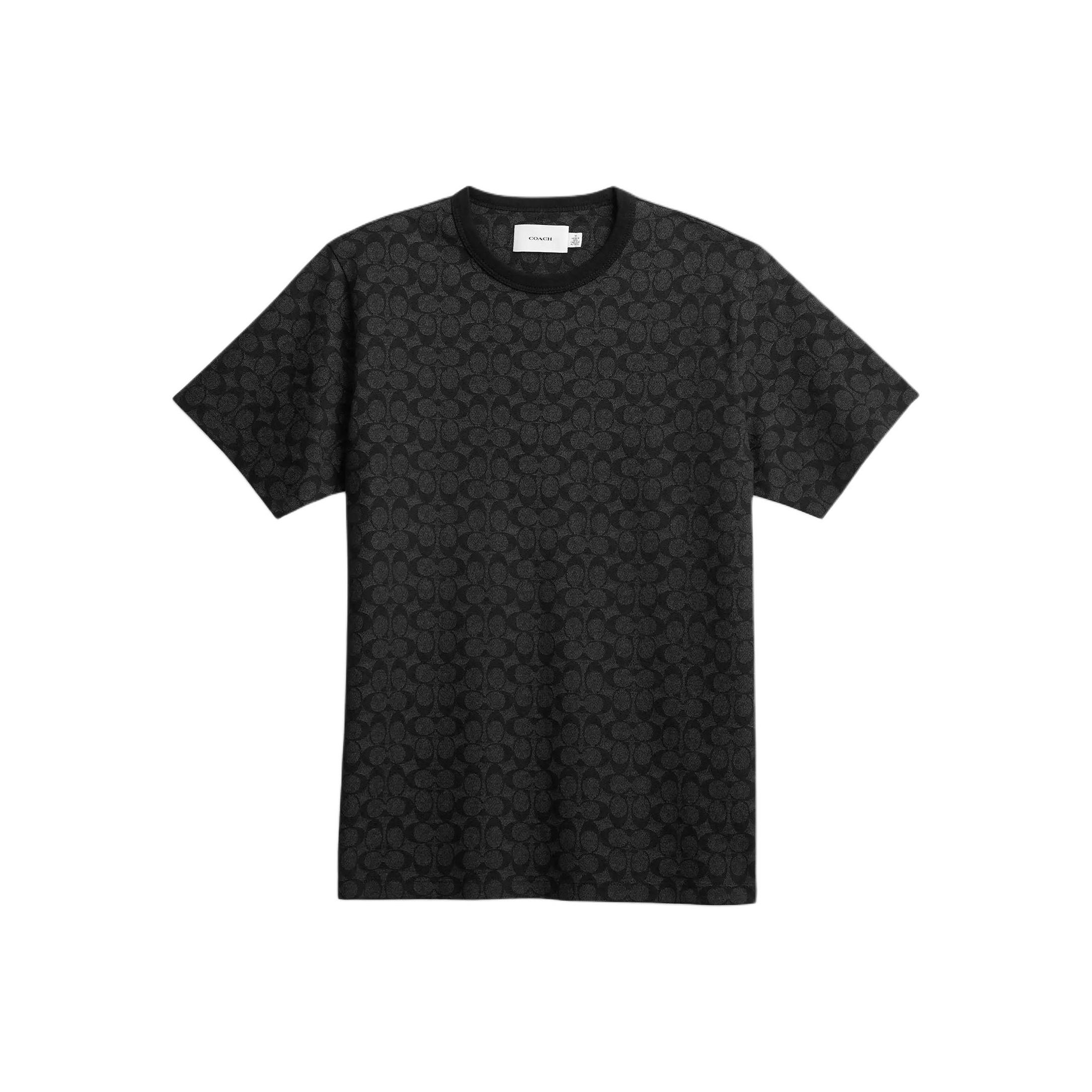 Coach FW25 Хлопковая футболка с коротким рукавом и круглым вырезом для мужчин Топы CCC01-R8E S 15880₽