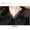 Herbst und Winter Neu Französisch Retro Chiffon Taille Stehkragen Mode Pullover Lässig Temperament Unterteil Top für Damen