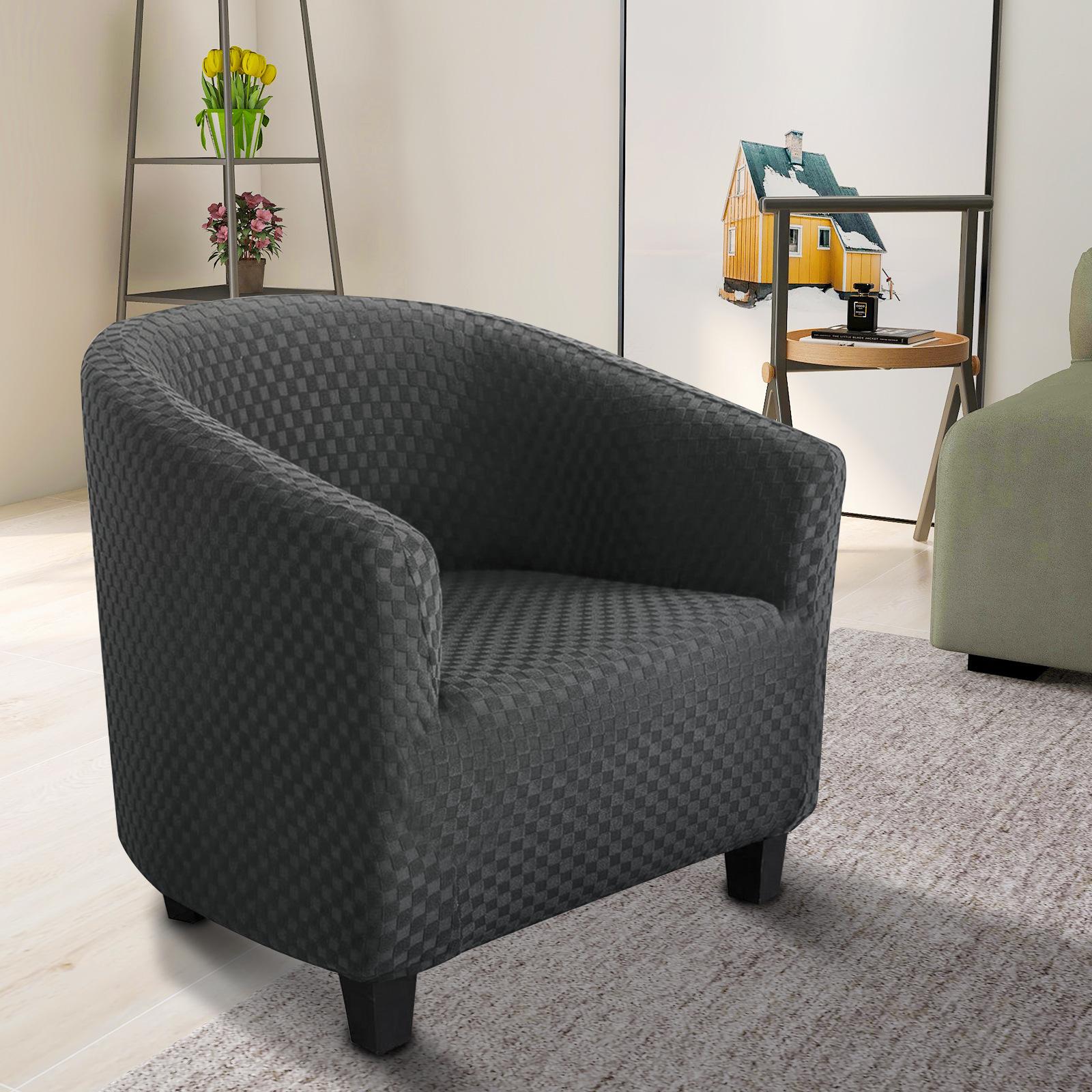 

Elastic All-inclusive Sofa Chair Cover Cafe Semi-circular Seating Covering Single Sofa Card Seat Cover for Home Durable 40*52*50cm