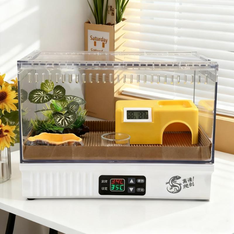 Thermal Reptile Terrarium Smart Temperature Control Breathable Reptile Breeding Cage Gecko Snake Breeding Box Reptile Pet House