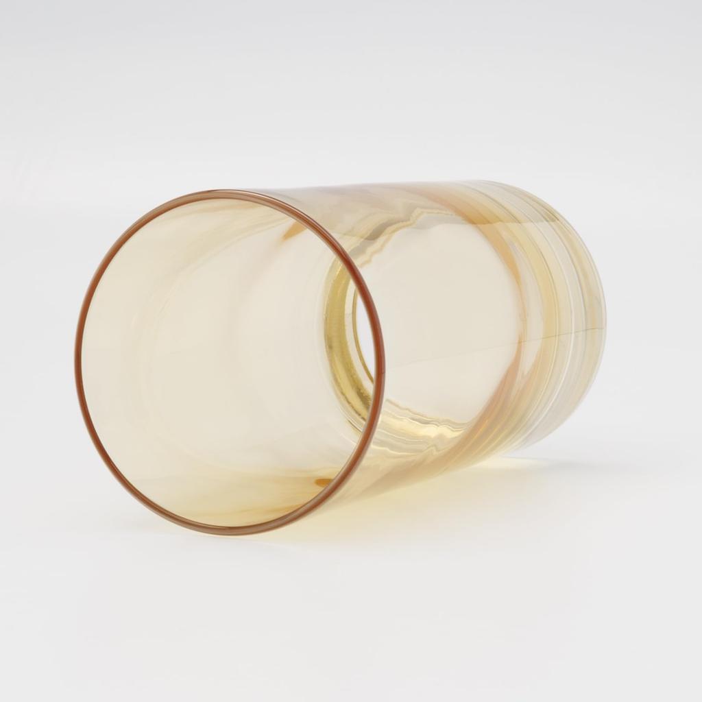 Otsuka Glass "Pinsel" Tumbler, Glass Cup, Approx. 250ml, Amber Brown, Made in Japan, 6224-725-4-1P