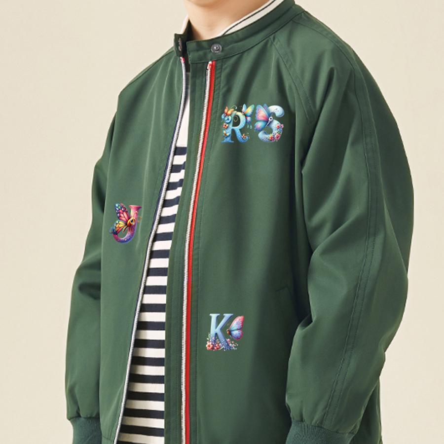 Blomsteralfabet Termiske klistremerker Hot Tear Ord Svart Gull Striper Varmepress Applikert gjør-det-selv-tilbehør-klistremerke Påstrykningsoverføringer