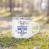 Super Maitre French Printed Mugs Creative Coffee Cups Drinks Water Enamel Camping Cup School Handle Drinkware Gifts for Teacher