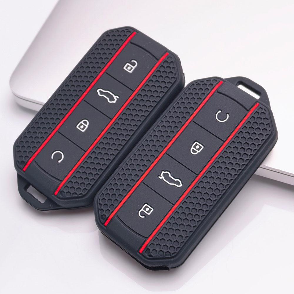4 Button Silicone Key Fob Cover for Chery Jaecoo 7 8 J7 J8, Full Wrap Key Guard for Jaecoo Smart Key, Anti-Scratch Protective Case