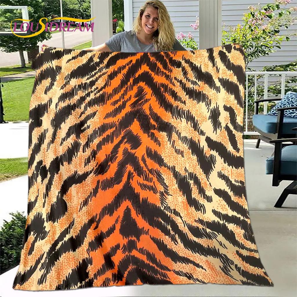 Tiger Print Pattern Beast Blanket,Flannel Blanket Throw Blanket,Child Warm Blanket for Home Living Room Bedroom Beds Sofa Picnic