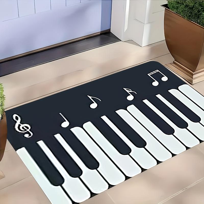Klaviertastatur Teppich Samt Flanell Bedruckte Fußmatte Musik Design Dekorteppich Küche Heimdekoration