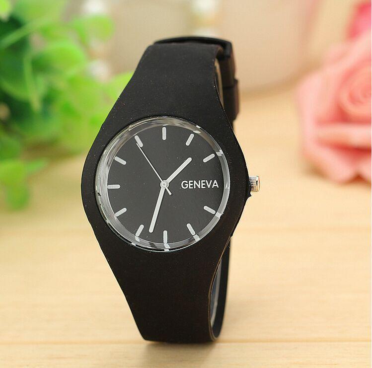 Women's Ultra-Thin Silicone Fashion Watch, Quartz Movement, Candy Color, Geneva Design