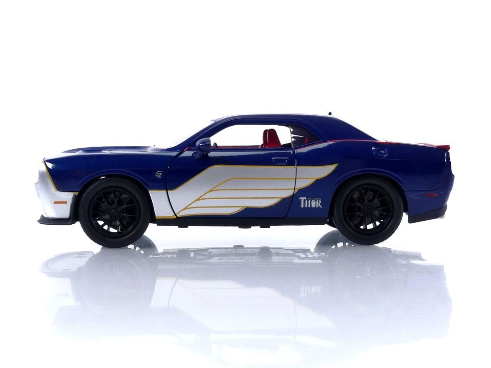 MARVEL THOR 2015 DODGE CHALLENGER SRT HELLCAT Mighty Thor Diecast Car 124 &