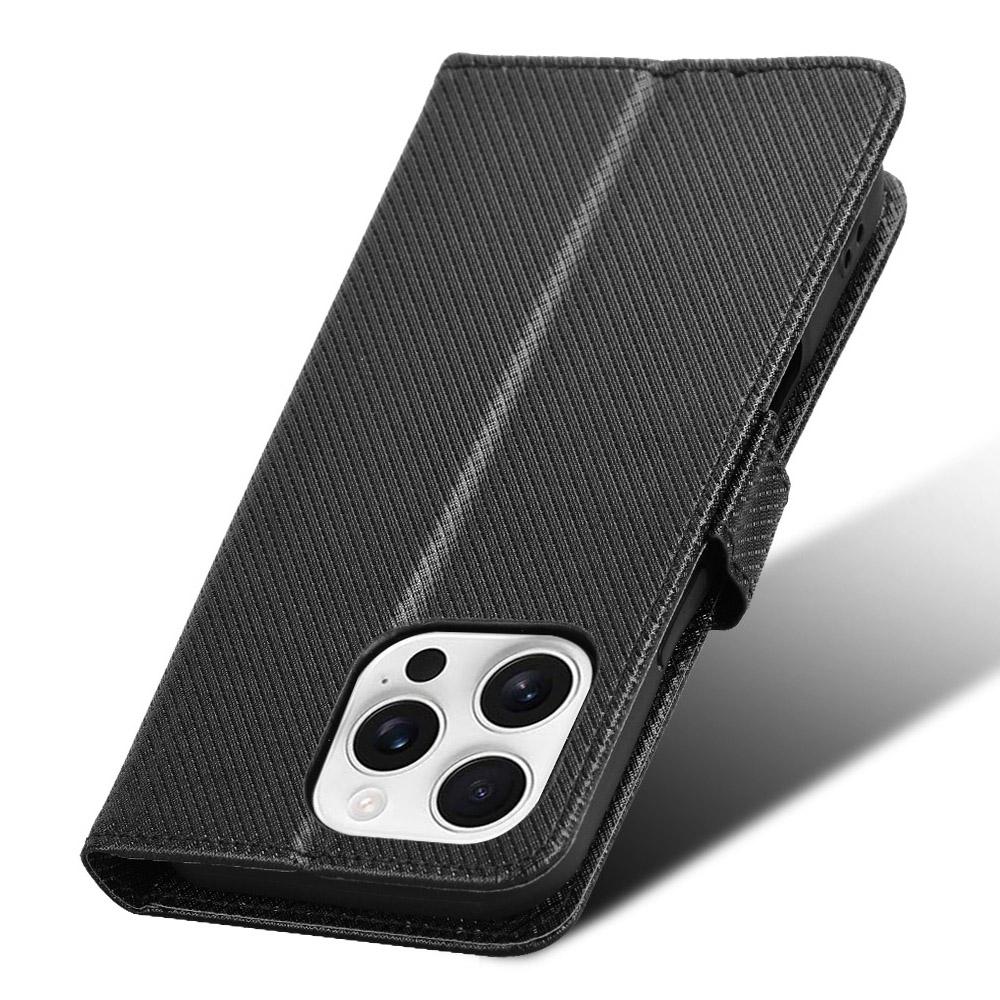 For iPhone 16 Pro Max Case PU Leather Diamond Texture Wallet Phone Cover