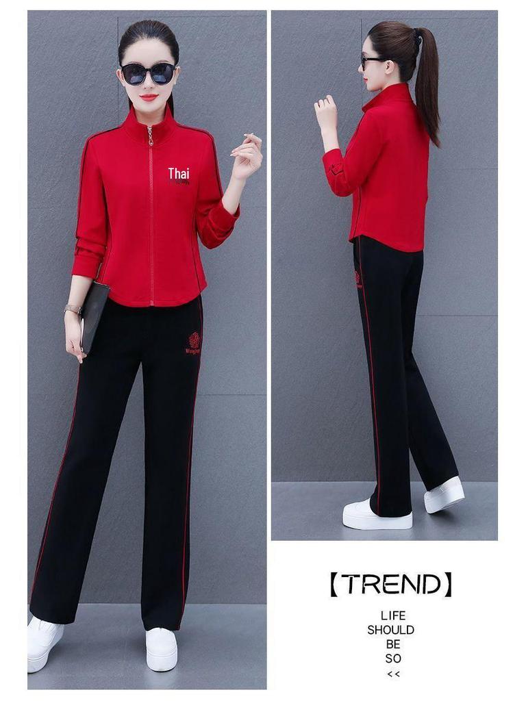 2025 Autumn Women's Korean Fashion Slimming Hoodie Running Set