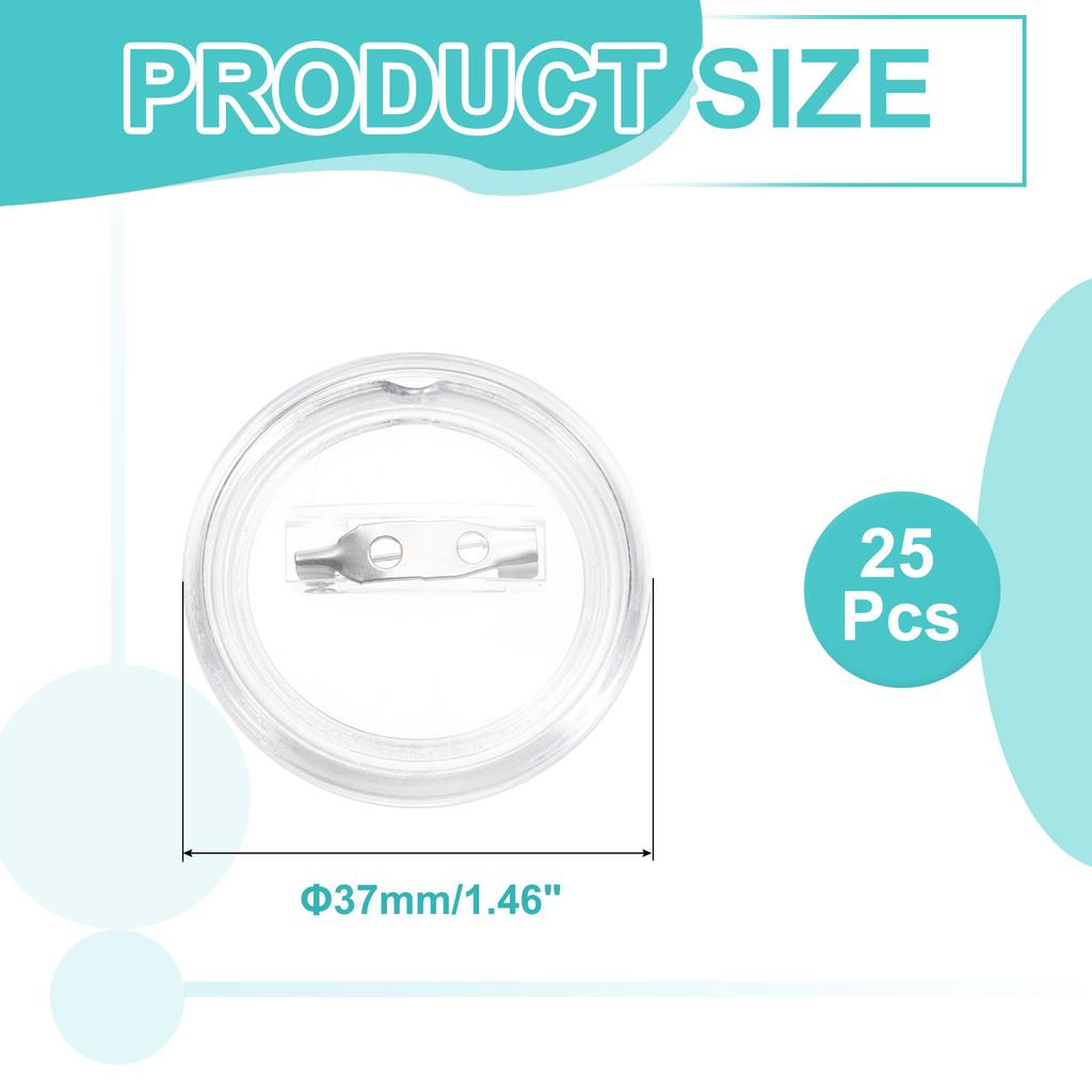 12/25/50Pcs Blank Buttons Pin Button Maker Badges 25/37/38/44/58/79MM Sewing Acrylic Clear for DIY Crafts Photo Pin on Hats Bags